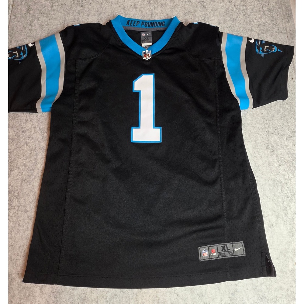 Nike Carolina Panthers Cam Newton 1 NFL Jersey Kids XL 18/20 Black Keep Pounding